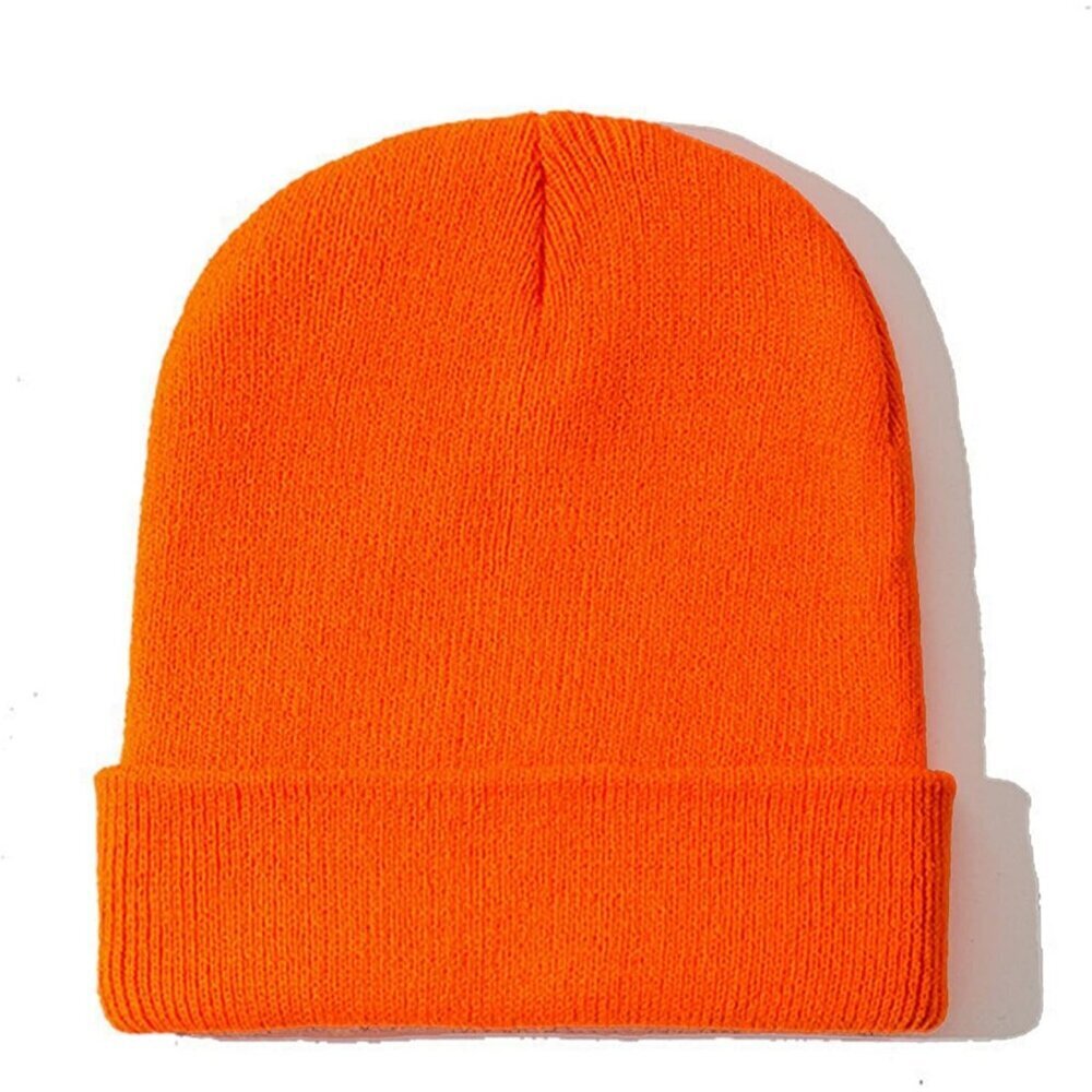Orange Men and Women Knit Hat Winter Beanies